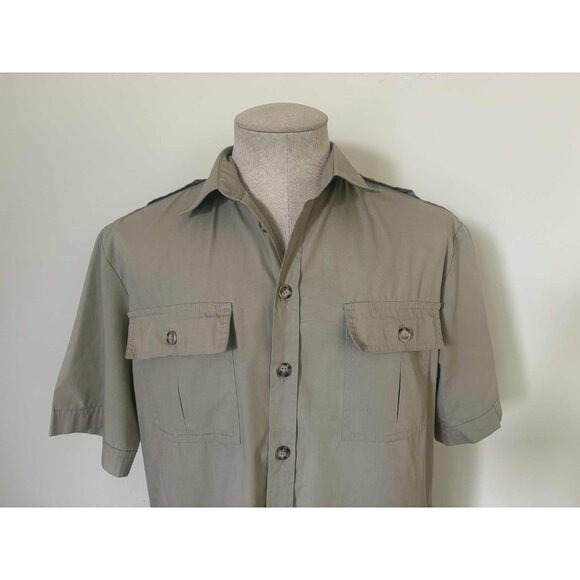 TILLEY ENDURABLES Mens Short Sleeve Shirt Size Large Safari Shirt Utility Khaki - Picture 2 of 7